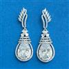 Cz Classic Earring With Rhodium Plating