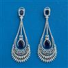 Cz Classic Earring With Rhodium Plating