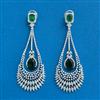 Cz Classic Earring With Rhodium Plating
