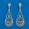 Cz Classic Earring With Rhodium Plating