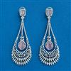 Cz Classic Earring With Rhodium Plating