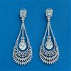 Cz Classic Earring With Rhodium Plating