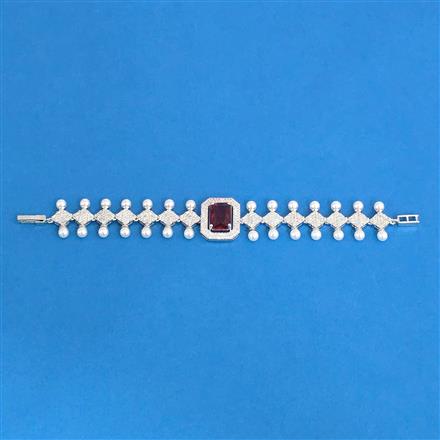 Cz Moti Bracelet With Rhodium Plating