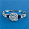Cz Openable Kada With Rhodium Plating