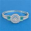Cz Openable Kada With Rhodium Plating