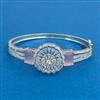 Cz Openable Kada With Rhodium Plating