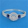 Cz Openable Kada With Rhodium Plating