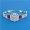 Cz Openable Kada With Rhodium Plating