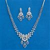 Cz Classic Necklace With 2 Tone Rhodium Plating