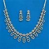 Cz Classic Necklace With 2 Tone Rhodium Plating