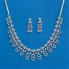 Cz Classic Necklace With 2 Tone Rhodium Plating