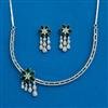 Cz Classic Necklace With Rhodium Plating