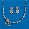 Cz Classic Necklace With Rhodium Plating