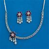 Cz Classic Necklace With Rhodium Plating