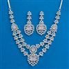 Cz Classic Necklace With Rhodium Plating