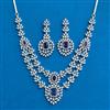 Cz Classic Necklace With Rhodium Plating