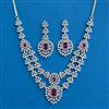 Cz Classic Necklace With Rhodium Plating
