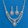 Cz Classic Necklace With Rhodium Plating