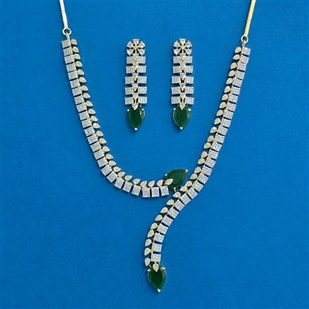 Cz Classic Necklace With 2 Tone Plating