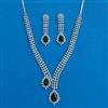 Cz Classic Necklace With Rhodium Plating