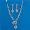 Cz Classic Necklace With Rhodium Plating