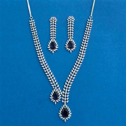 Cz Classic Necklace With Rhodium Plating