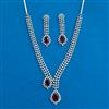 Cz Classic Necklace With Rhodium Plating
