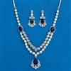 Cz Classic Necklace With Rhodium Plating