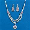 Cz Classic Necklace With Rhodium Plating