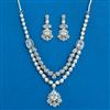 Cz Classic Necklace With Rhodium Plating