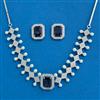 Cz Moti Necklace With Rhodium Plating