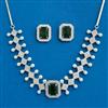 Cz Moti Necklace With Rhodium Plating