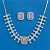 Cz Moti Necklace With Rhodium Plating