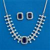 Cz Moti Necklace With Rhodium Plating