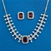 Cz Moti Necklace With Rhodium Plating