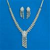 Cubic Zirconia Classic Necklace Set With 2 Tone Plating