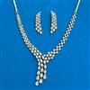 Cubic Zirconia Classic Necklace Set With Rhodium 2 Tone Plating
