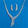 Cubic Zirconia Classic Necklace Set With Rhodium 2 Tone Plating