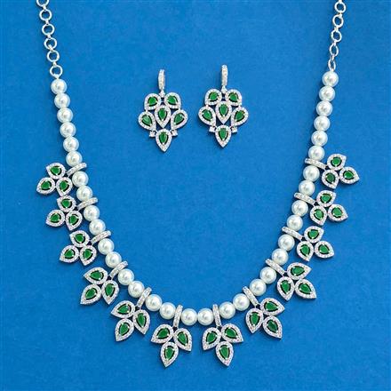 Cubic Zirconia Classic Necklace Set With Mehndi Plating