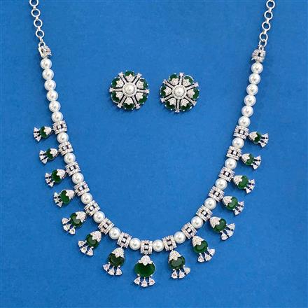 Cubic Zirconia Classic Necklace Set With Mehndi Plating
