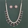 American Diamond Classic Necklace With Rhodium Plating