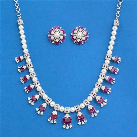 Cubic Zirconia Classic Necklace Set With Mehndi Plating
