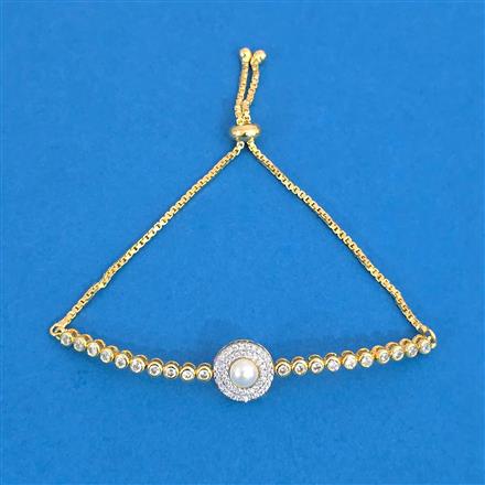 Cubic Zirconia Moti Bracelet With Rhodium 2 Tone Plating