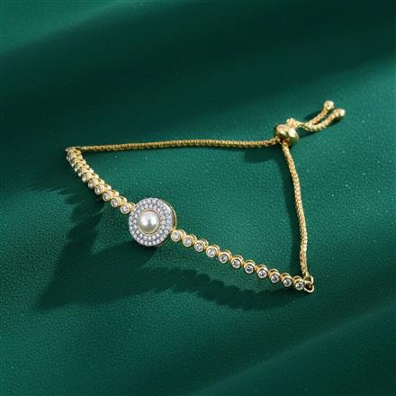 Cubic Zirconia Moti Bracelet With Rhodium 2 Tone Plating