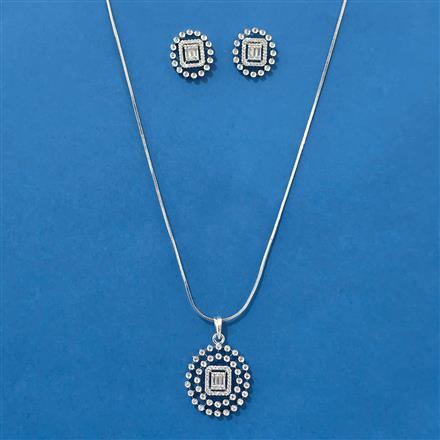 Cubic Zirconia Classic Pendant Set With Mehndi Plating