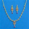 Cubic Zirconia Delicate Necklace Set With Gold Plating