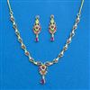 Cubic Zirconia Delicate Necklace Set With Gold Plating