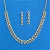 Cubic Zirconia Delicate Necklace Set With Gold Plating