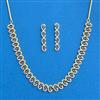 Cubic Zirconia Delicate Necklace Set With Gold Plating