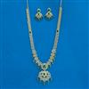 Cubic Zirconia Long Necklace Set With Gold Plating
